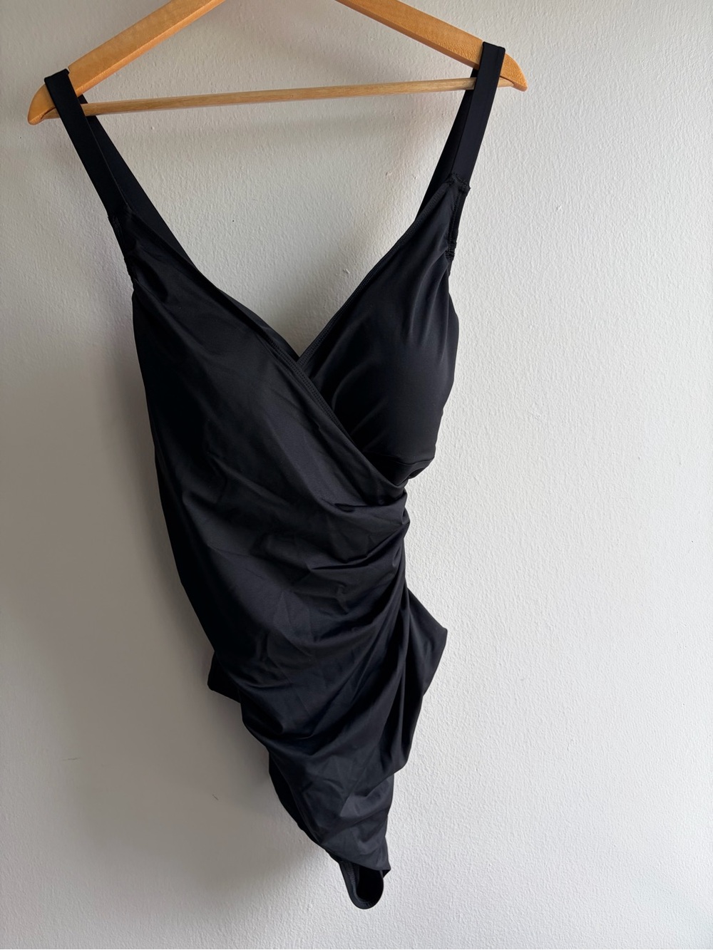 Penningtons Black V-Neck Ruched One-Piece Swimsuit